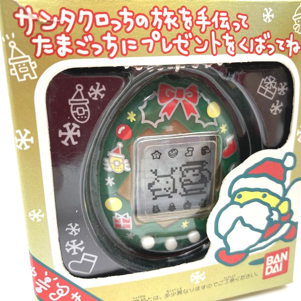 Used] Tamagotchi Santa Santagotchi Green in Box 1998 Bandai