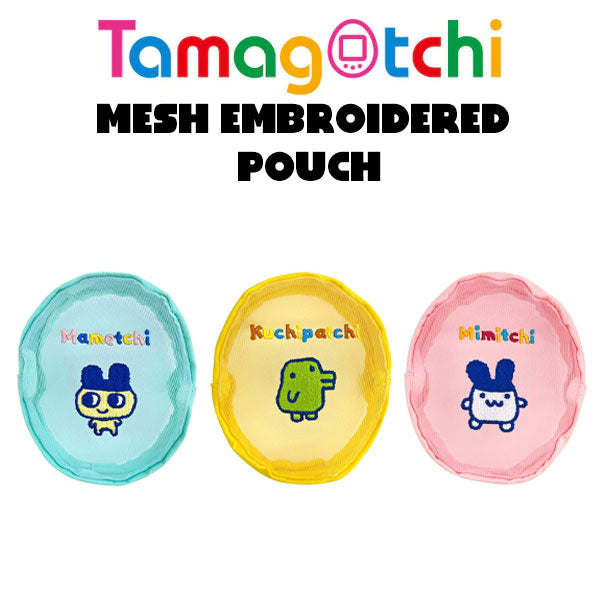 [NEW] Tamagotchi Mesh Embroidered Pouch [JUL 2024] Banpresto Prize Japan