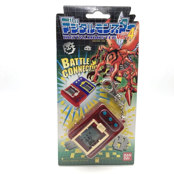 [Used] Digital Monster Ver. 4 Clear Red in Box Bandai Japan 1998 Digimon