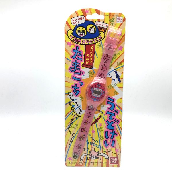 [NEW][Not Guaranteed To Work : For Collection Only] Tamagotchi 90s Vintage Toy Watch -Shodai Pink 1997  Bandai
