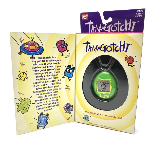 [NEW] [Not Guaranteed to Work : For Collection Only] Original Tamagotchi Bright Green and Yellow Bandai English Model 2
