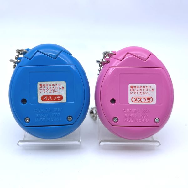 [Used] Osutchi / Mesutchi Blue/Pink Pair Set Tamagotchi 1997 Bandai 1