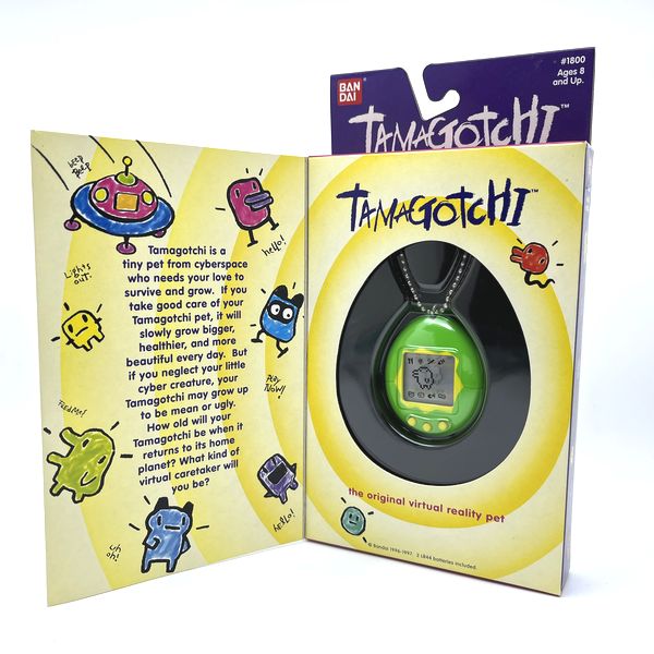 [Used] Original Tamagotchi Bright Green in Box Bandai English Model 1996-1997