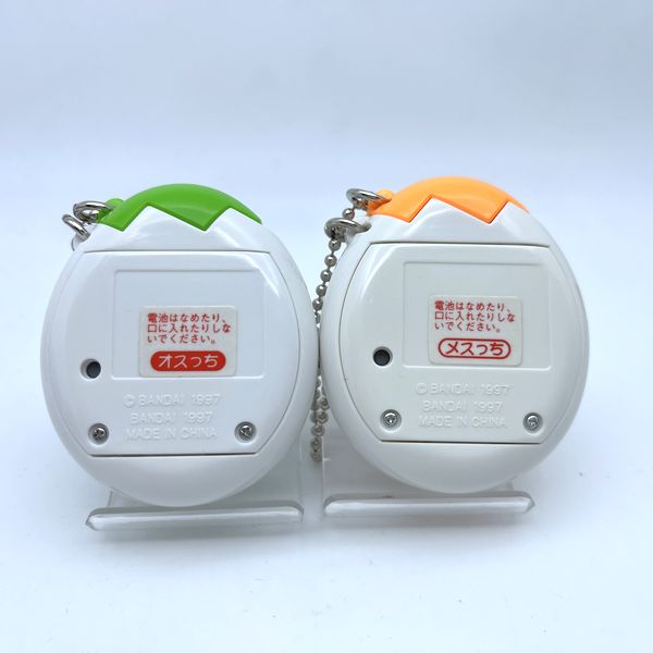 [Used] Osutchi / Mesutchi Green/Orange Pair Set Tamagotchi 1997 Bandai 2