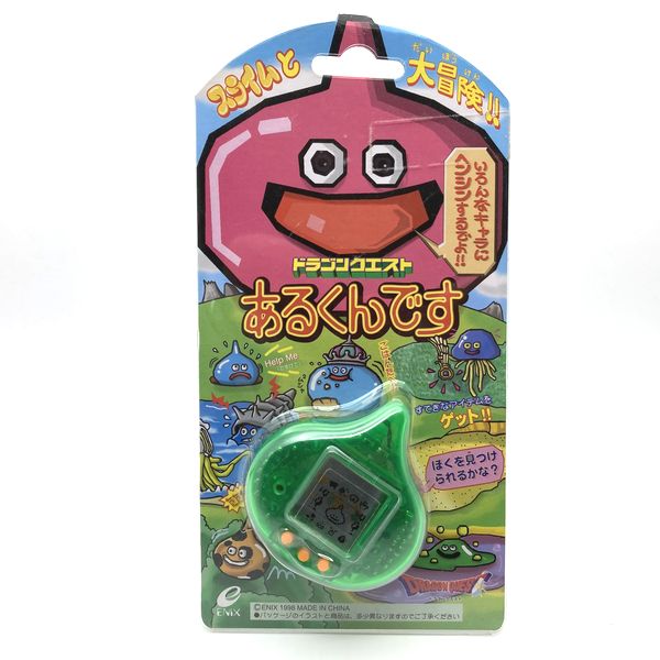 [Used] Arukundesu Transparent Green in Box Dragon Quest Slime Virtual Pet Pedometer Enix