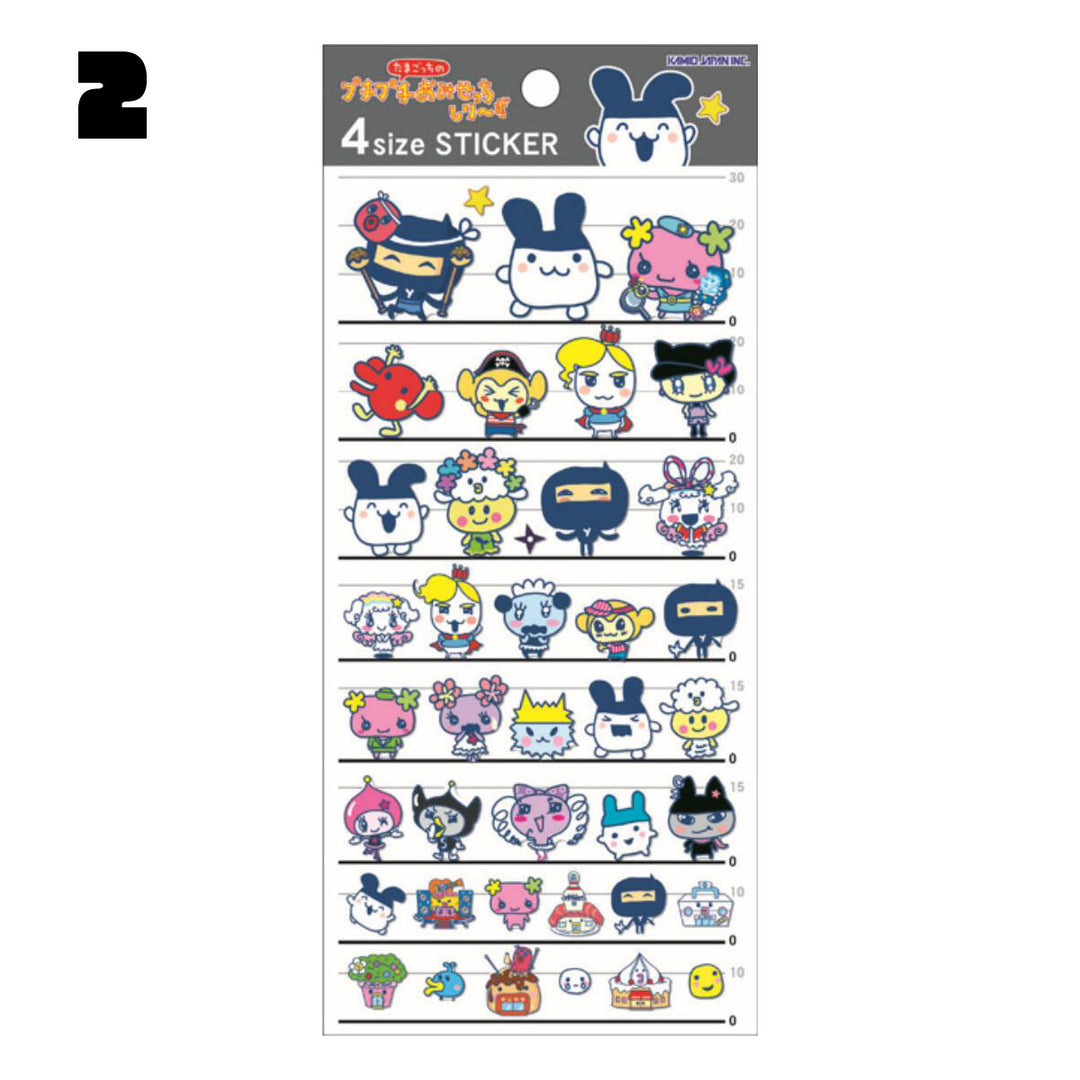 [NEW] Tamagotchi Puchi Puchi Omisecchi 4-Size Sticker 2026 Kamio Japan [Made in Japan]