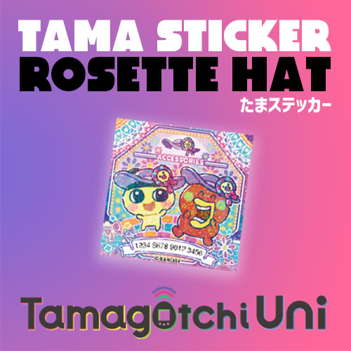 [Un-Used] Tamagotchi Uni Tama Sticker -Rosette Hat Bandai Japan 2023 [Made in Japan]