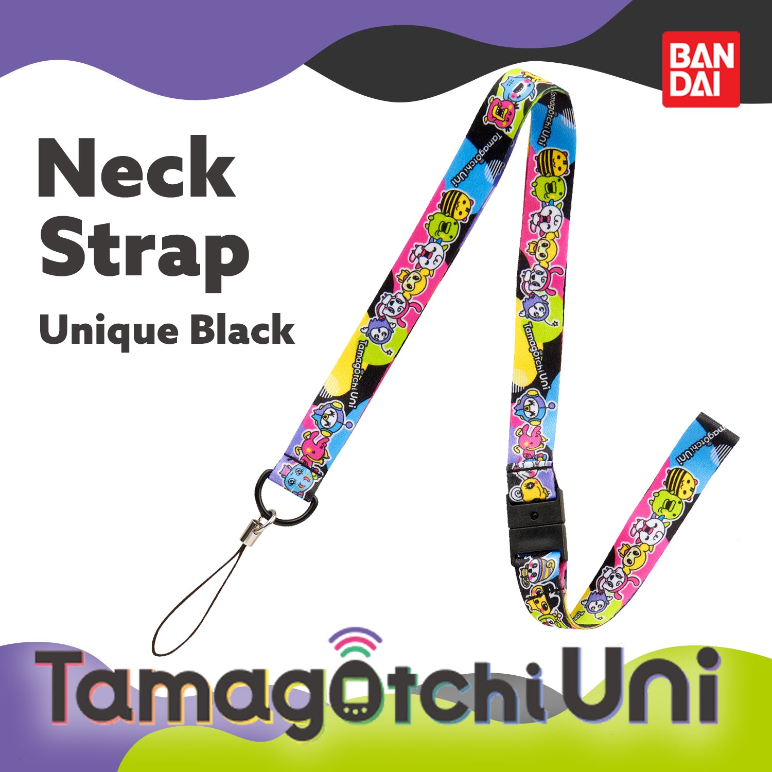 NEW] Tamagotchi Uni Neck Strap - Unique Black Bandai Japan [JUL 15