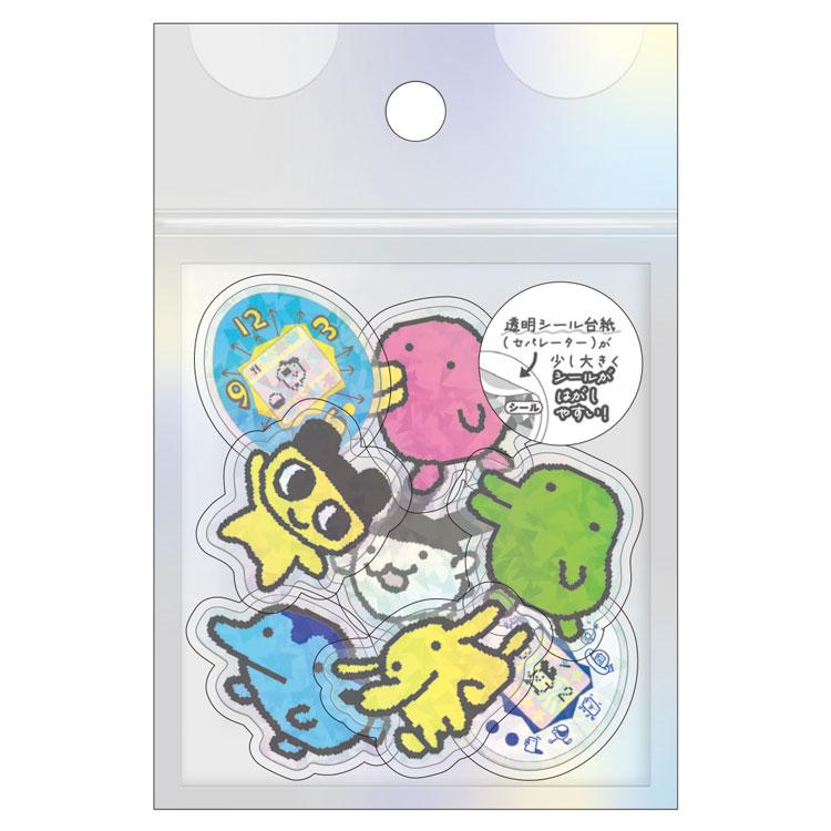 Tamagotchi Aurora Hologram Clear Flake Stickers 2025 Kamio Japan