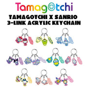 [NEW] Tamagotchi x Sanrio Characters 3-Link Acrylic Keychain 2024 Hasepro Japan