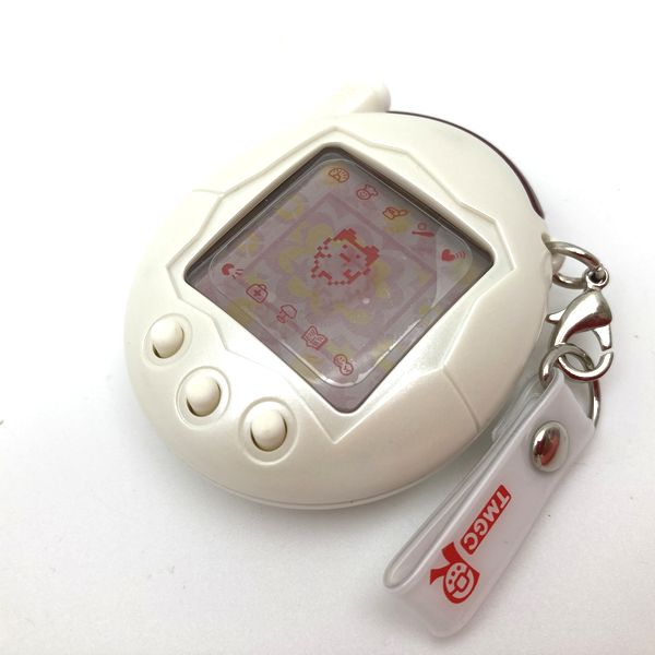 [Usado] Ketai Kaitsu TamaGotchi Akai Red Series Limited Pearl White en caja Bandai Japón