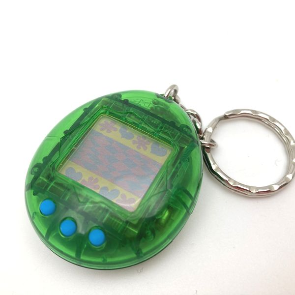 [Used] Original Tamagotchi Transparent Green Keychain No Box Bandai English Model 1996-1997